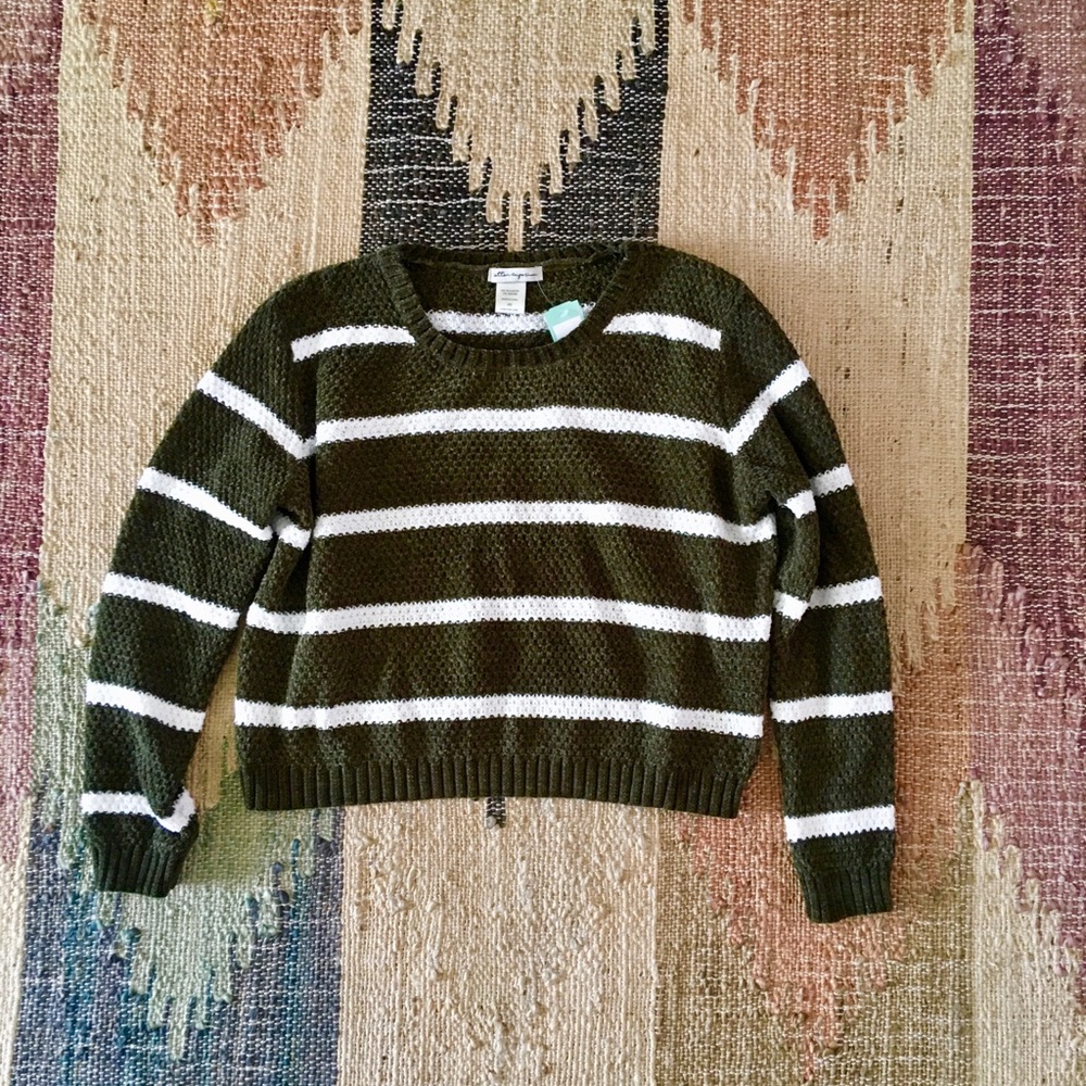 Cotton Emporium by SF cropped stripe sweater in XS
